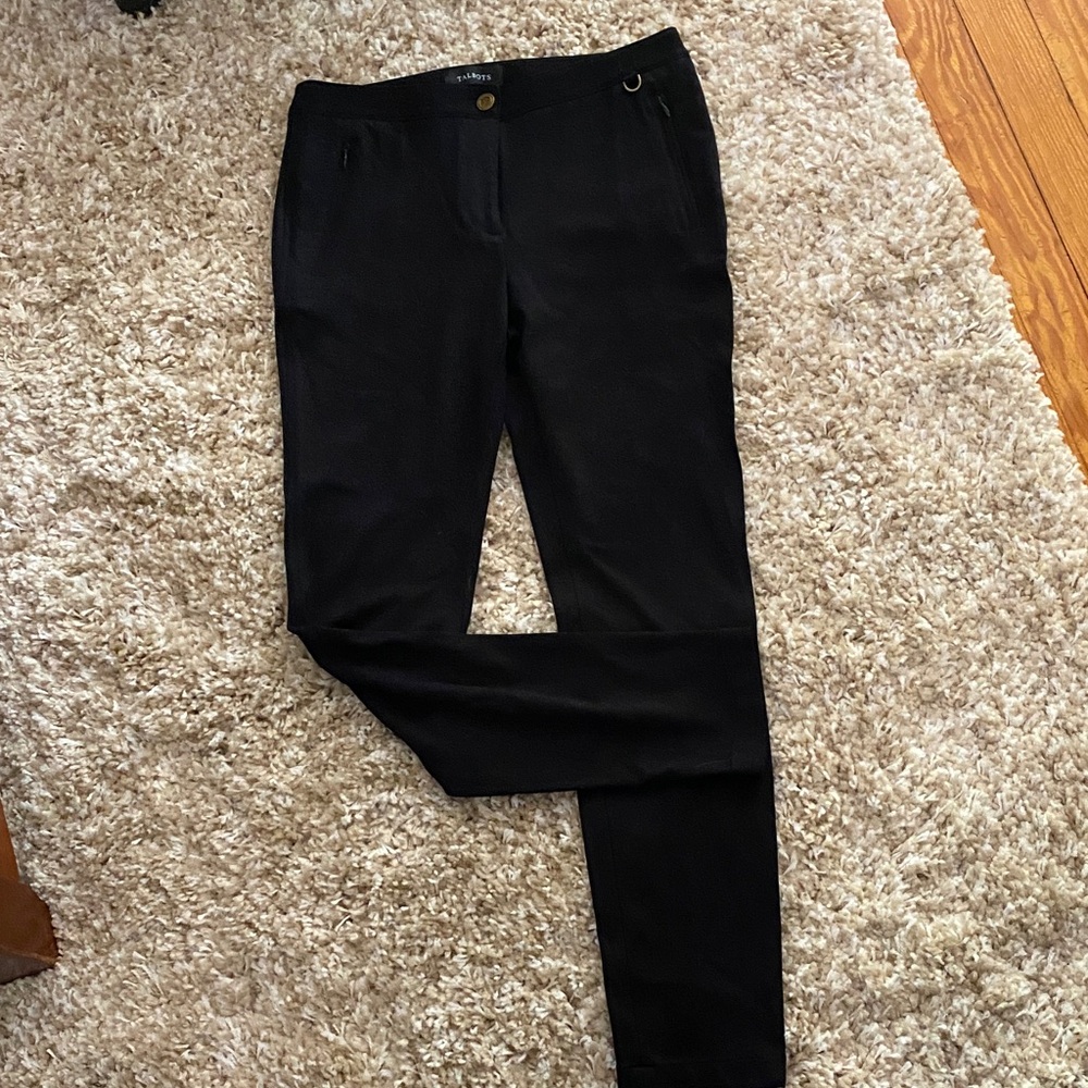 3/$15 Talbots Classic Black Straight Leg heavy weight knit pants